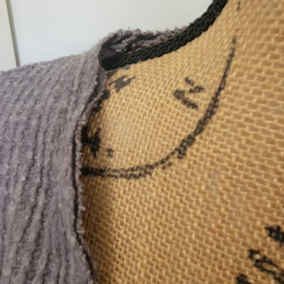 Small UO Out From Under gray shaggy slouchy waffle knit thermal cardigan sweater - Picture 3 of 5